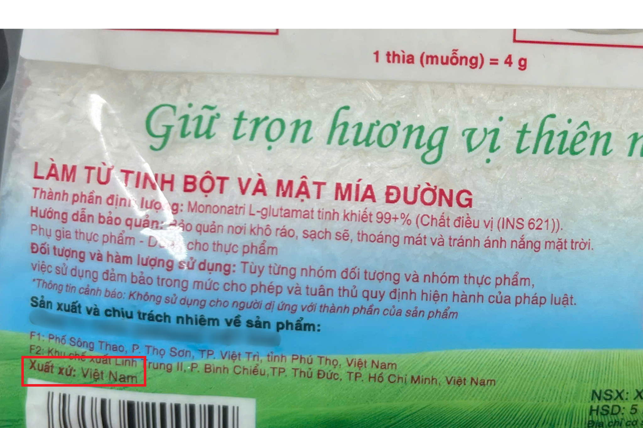 Mì chính không ghi xuất xứ, không rõ nguồn gốc tràn lan trên thị trường - Ảnh 3.