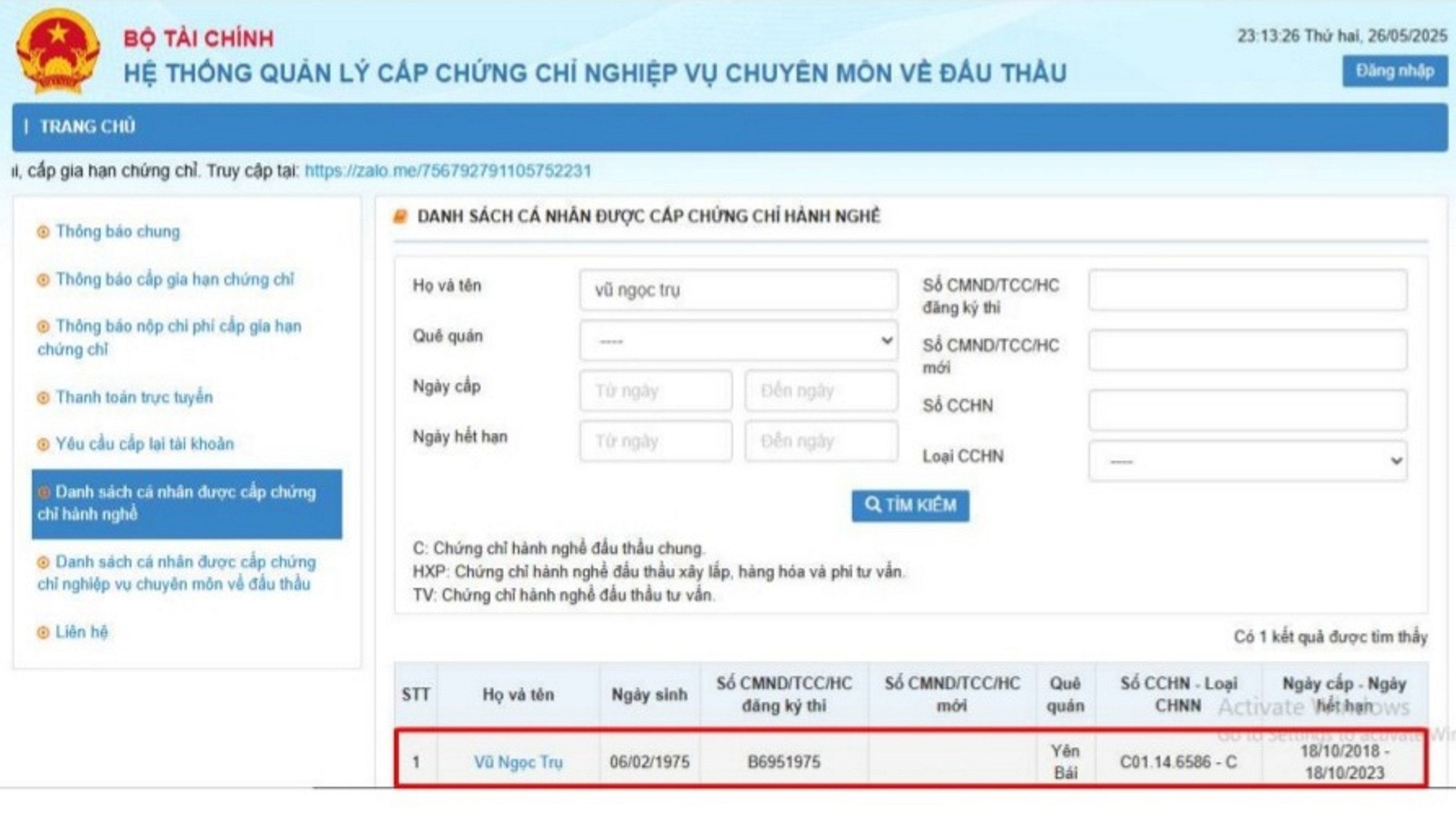 Tổ trưởng chuyên gia chấm gói thầu liên quan Tập đoàn Sơn Hải hết hạn chứng chỉ hành nghề? - Ảnh 1.