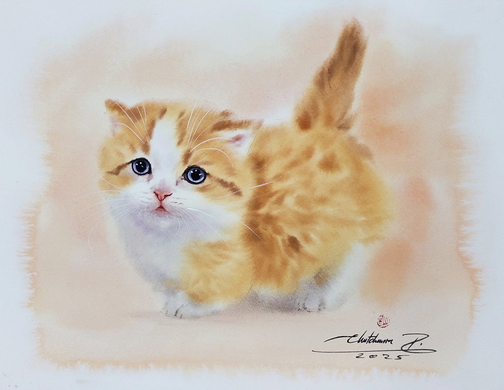 Ngắm những chú mèo hoang vẽ bằng màu nước giống như thật của họa sĩ Thái Lan - Ảnh 6.