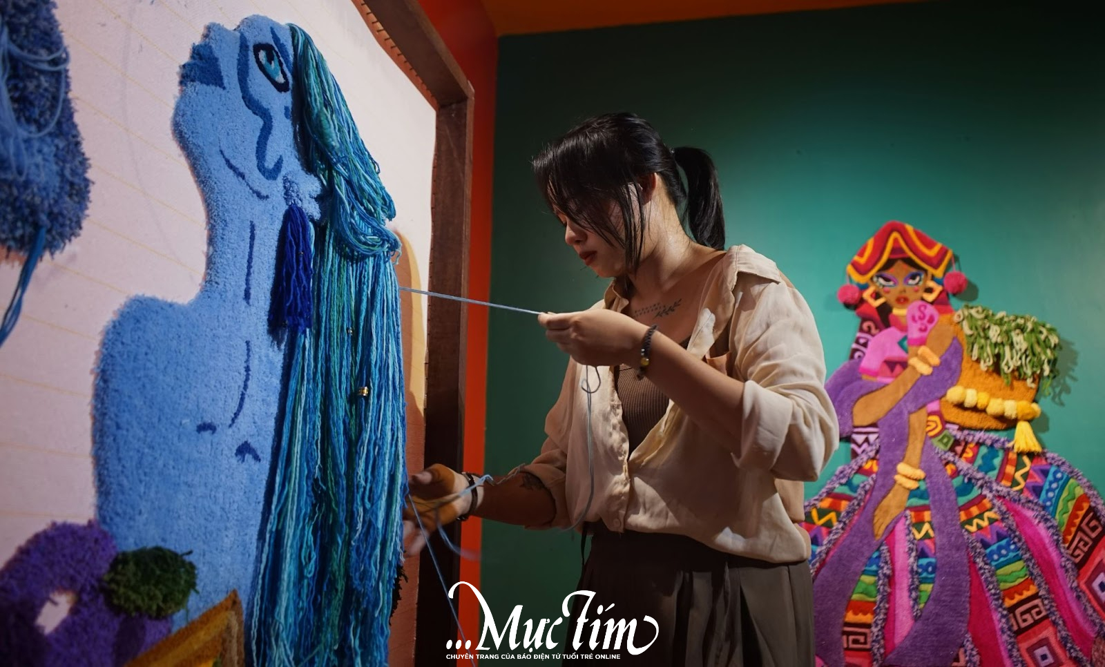Sáng tạo nghệ thuật từ những cuộn len - Ảnh 9.