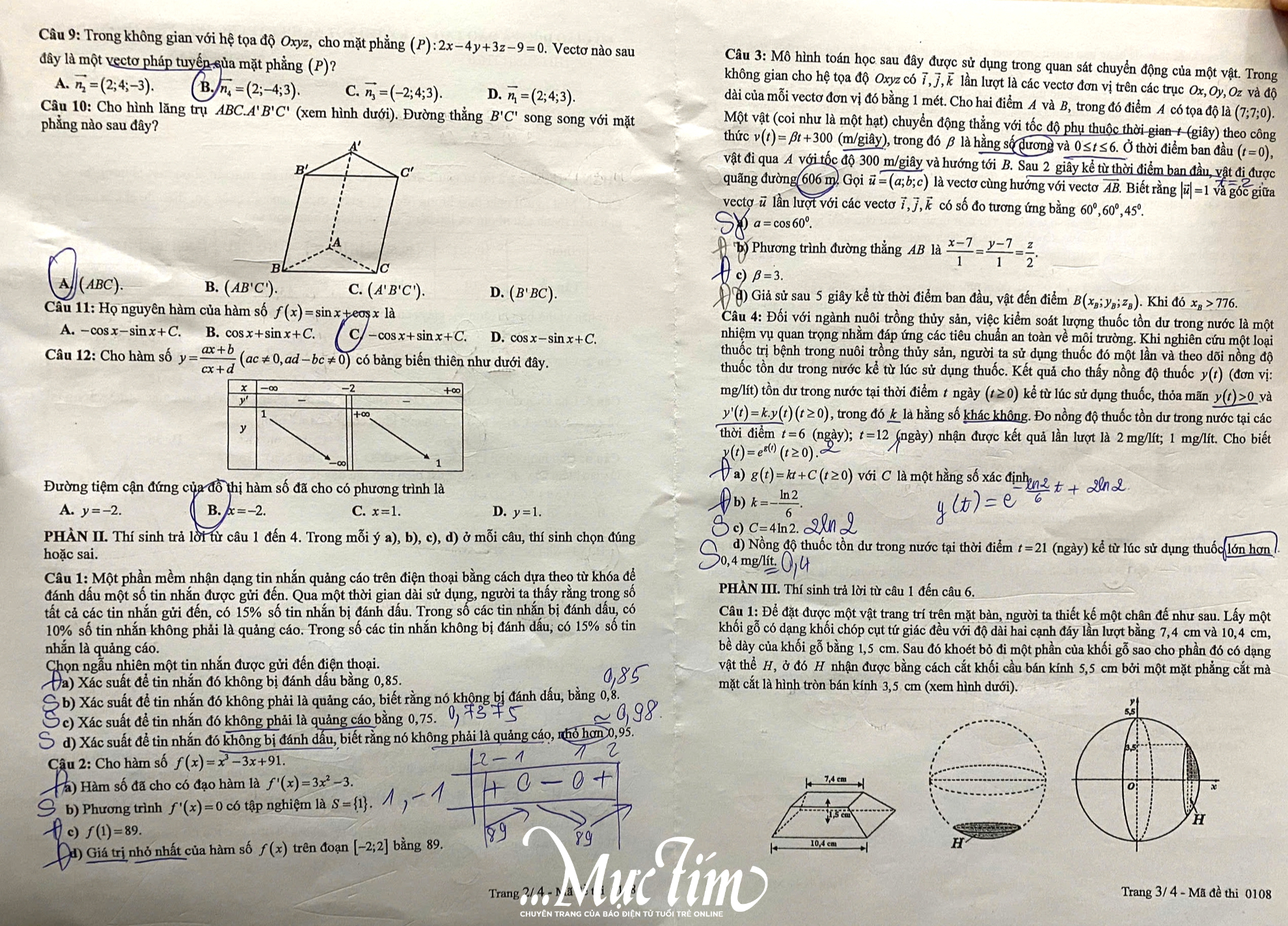 Đề môn toán thi tốt nghiệp THPT 2025 - Ảnh 2.