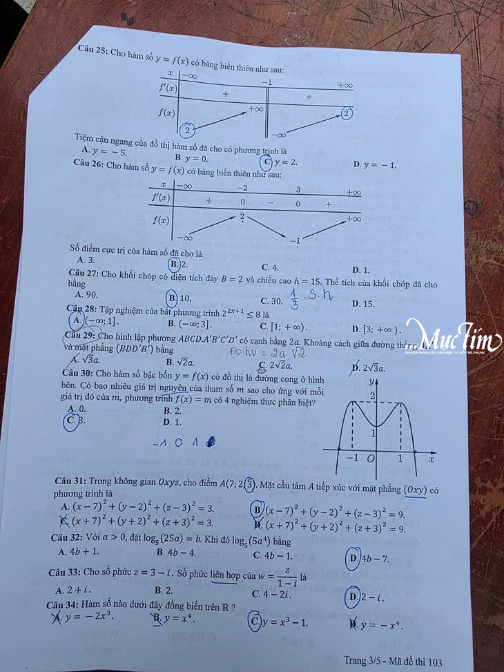 Đề môn toán thi tốt nghiệp THPT 2025 - Ảnh 6.