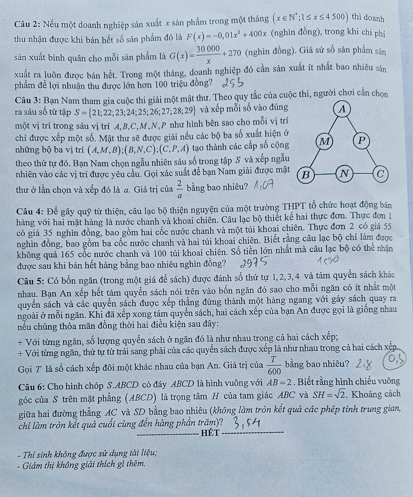 đề thi toán - Ảnh 5.