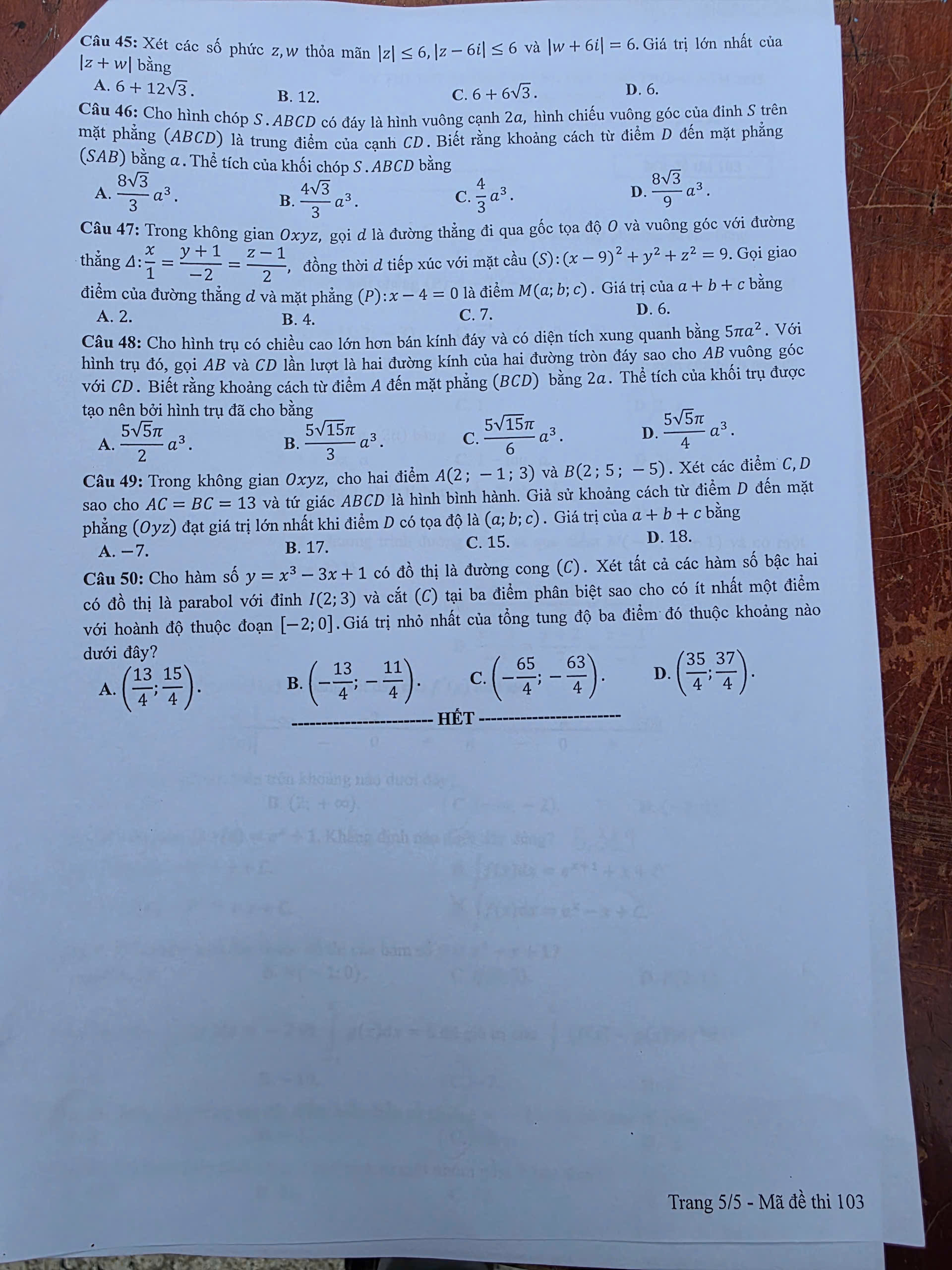 đề thi toán - Ảnh 10.