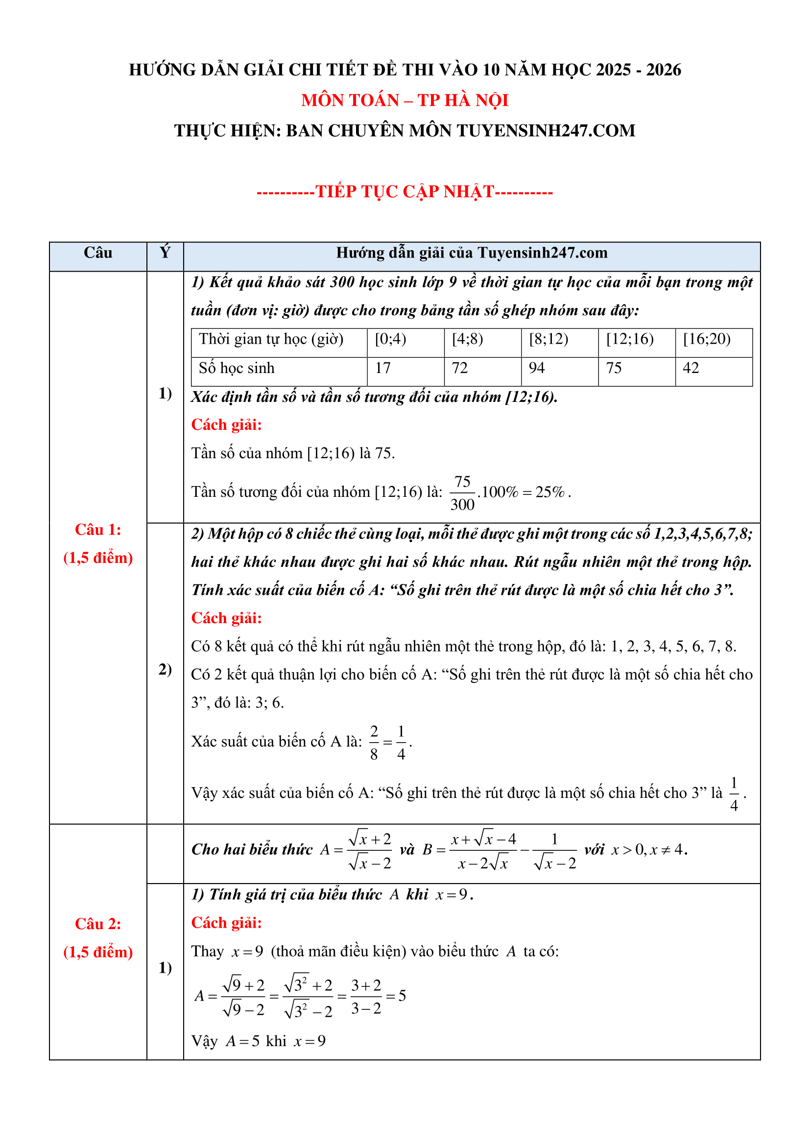 Bài giải môn toán thi lớp 10 Hà Nội - Ảnh 3.