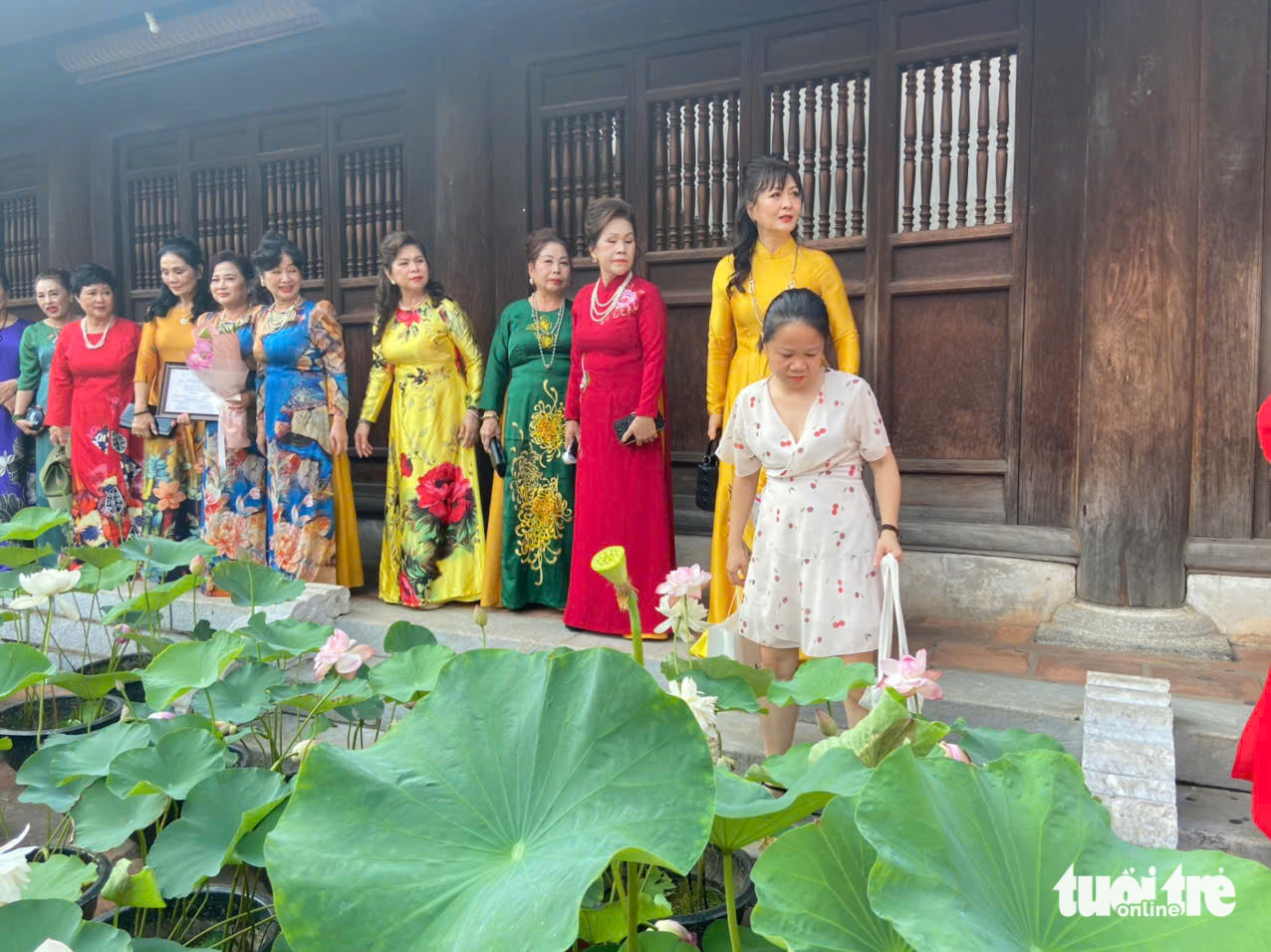 Mang cả hồ sen đến sân Văn Miếu Quốc Tử Giám - Ảnh 1. Mang cả hồ sen đến sân Văn Miếu Quốc Tử Giám - Ảnh 1.