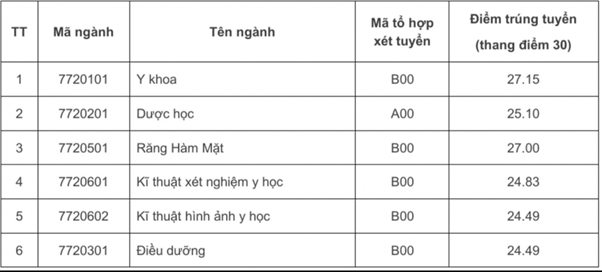 Tổng hợp điểm chuẩn trường ngành Y năm 2024- Ảnh 2.