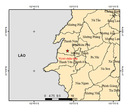 Gempa berkekuatan 3 di Dien Bien - Foto 1. động đất - Ảnh 1.
