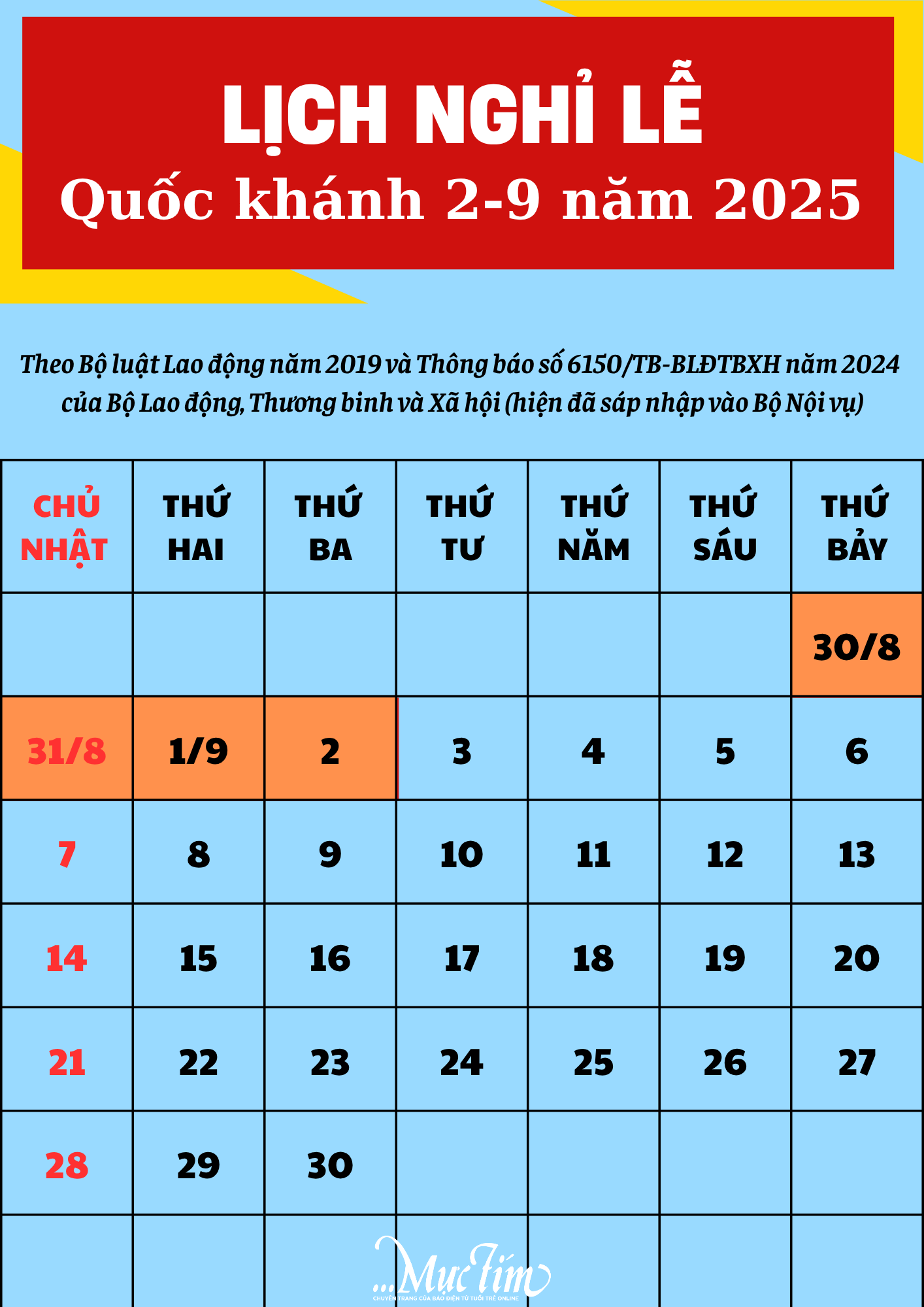Lễ Quốc khánh 2-9 năm nay được nghỉ mấy ngày?