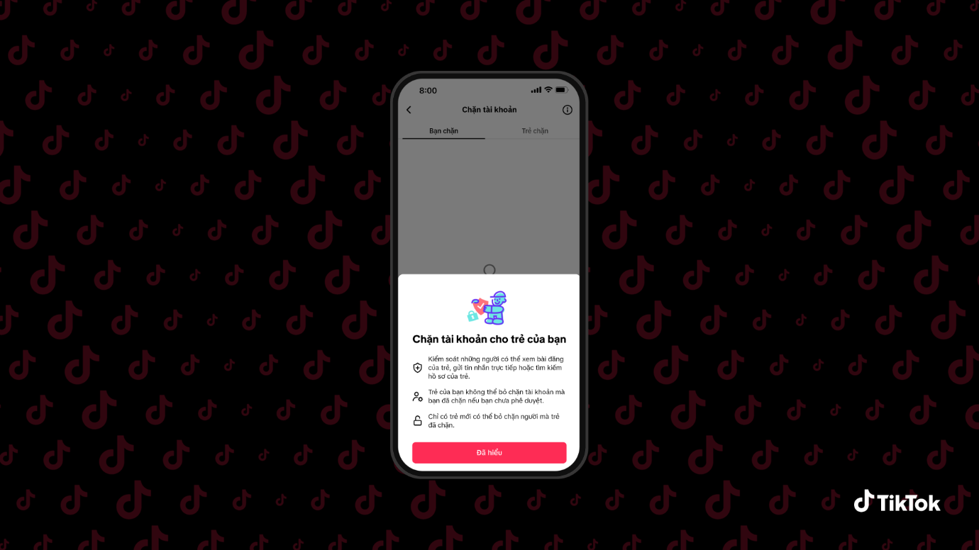 TikTok mở tính năng cho phụ huynh chặn tài khoản không phù hợp với con em mình từ xa - Ảnh 1.