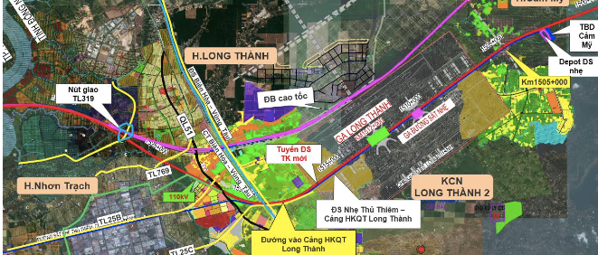 Welke stadsspoorlijnen verbinden de luchthavens Long Thanh en Tan Son Nhat? - Foto 4. Các tuyến đường sắt đô thị nào sẽ nối sân bay Long Thành và Tân Sơn Nhất?- Ảnh 4.