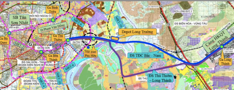 Welke stedelijke spoorlijnen verbinden de luchthavens Long Thanh en Tan Son Nhat? - Foto 6. Các tuyến đường sắt đô thị nào sẽ nối sân bay Long Thành và Tân Sơn Nhất?- Ảnh 6.