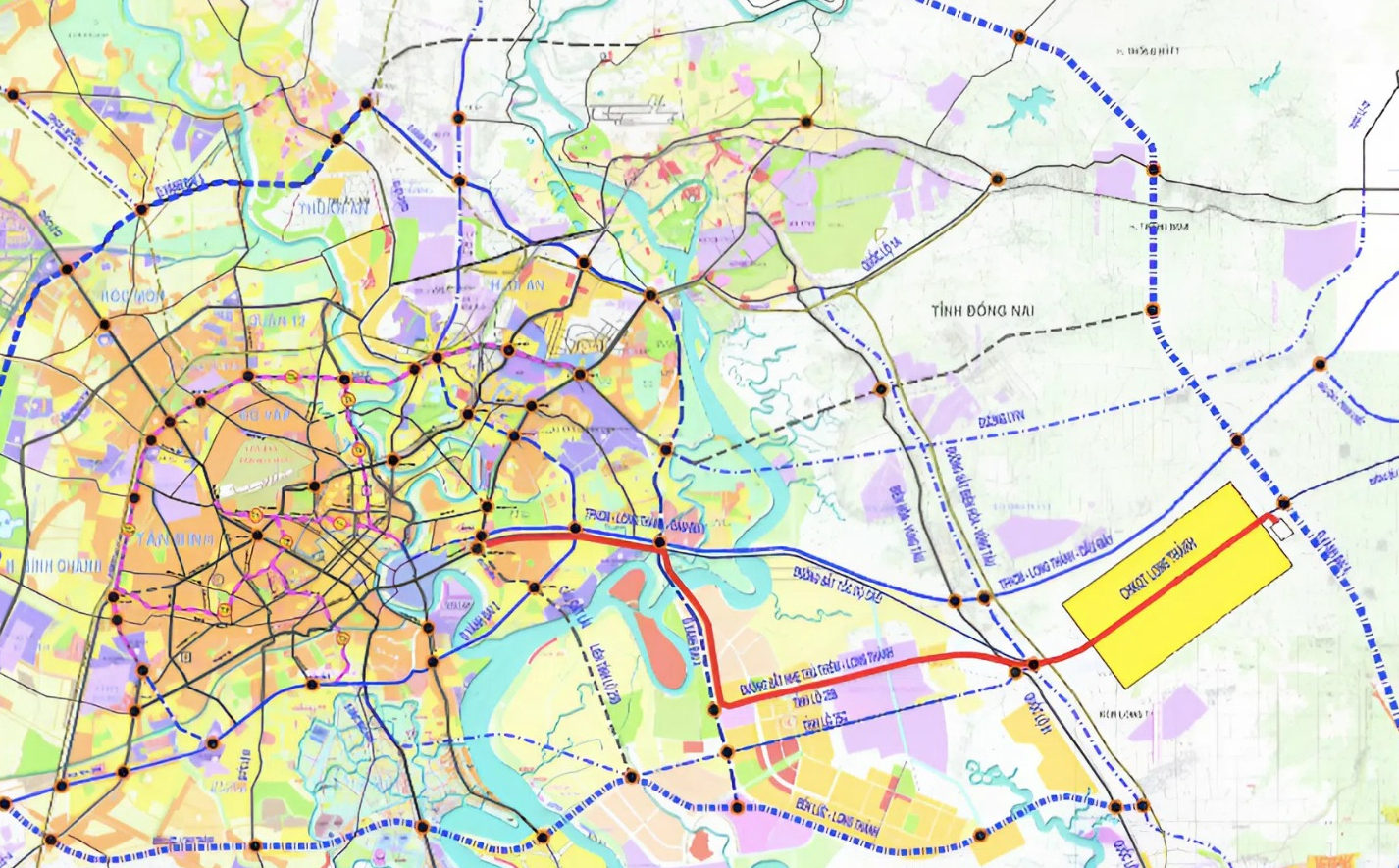 Welke stedelijke spoorlijnen verbinden de luchthavens Long Thanh en Tan Son Nhat? - Foto 3. Các tuyến đường sắt đô thị nào sẽ nối sân bay Long Thành và Tân Sơn Nhất?- Ảnh 3.