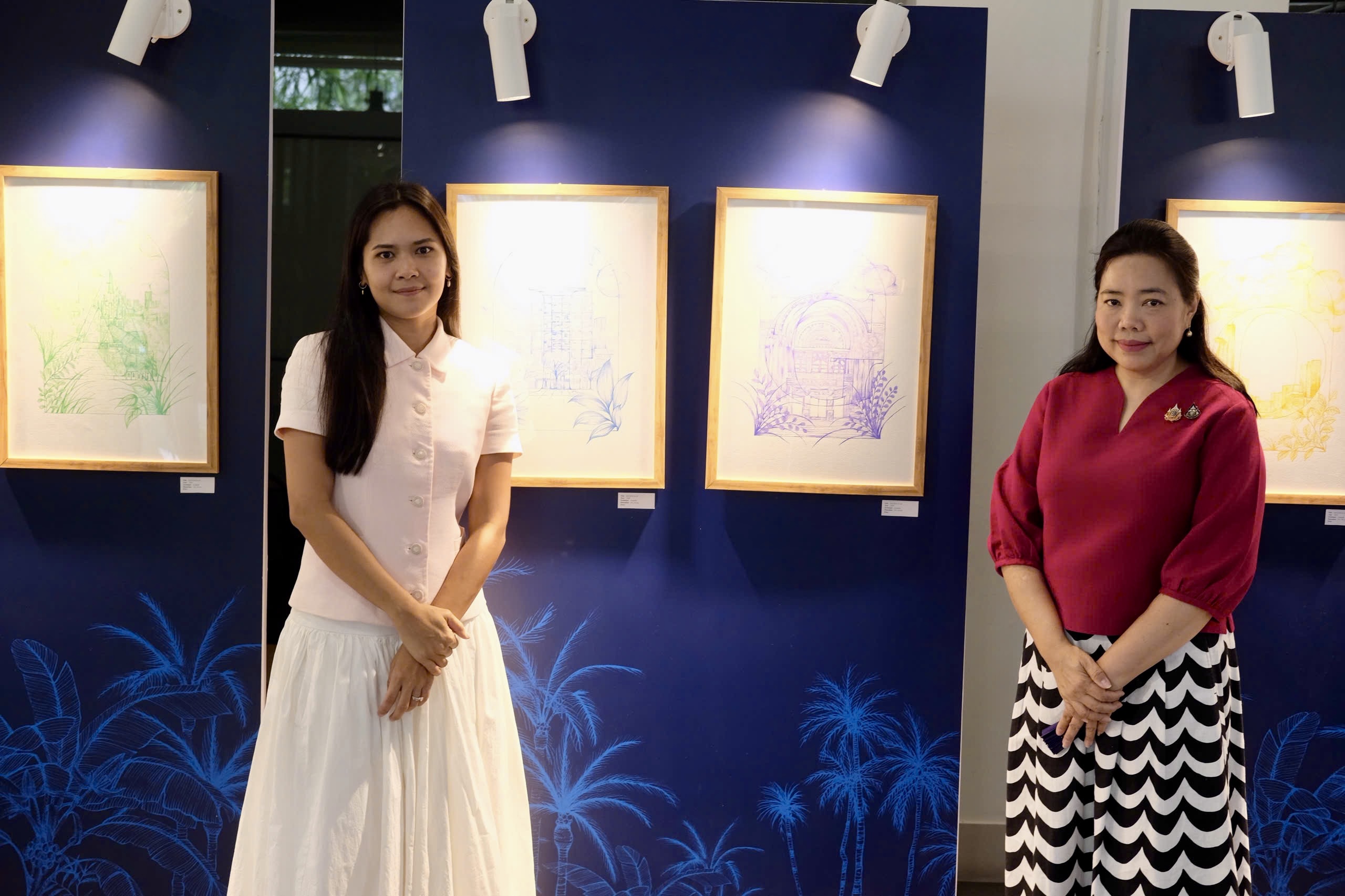 Thai artist captures ‘Color of Saigon’ with delicate ink lines, watercolor strokes- Ảnh 2.