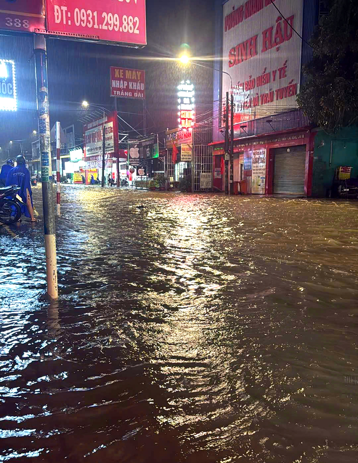 Mưa lớn đổ ầm ầm, nhiều tuyến đường ở Đồng Nai ngập cục bộ - Ảnh 2.