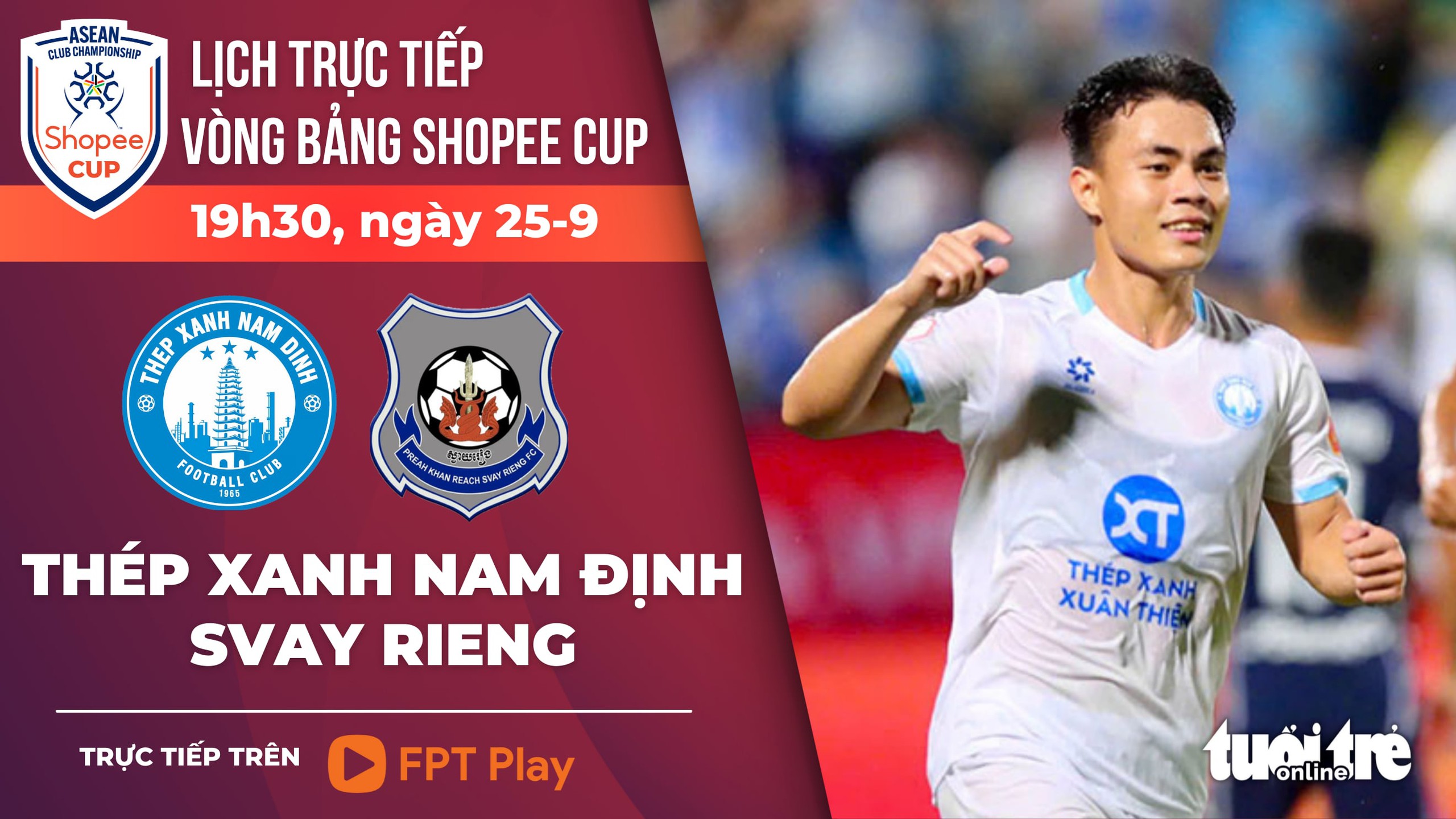 Lịch trực tiếp vòng bảng Shopee Cup: CLB Nam Định đối đầu Svay Rieng - Ảnh 1.