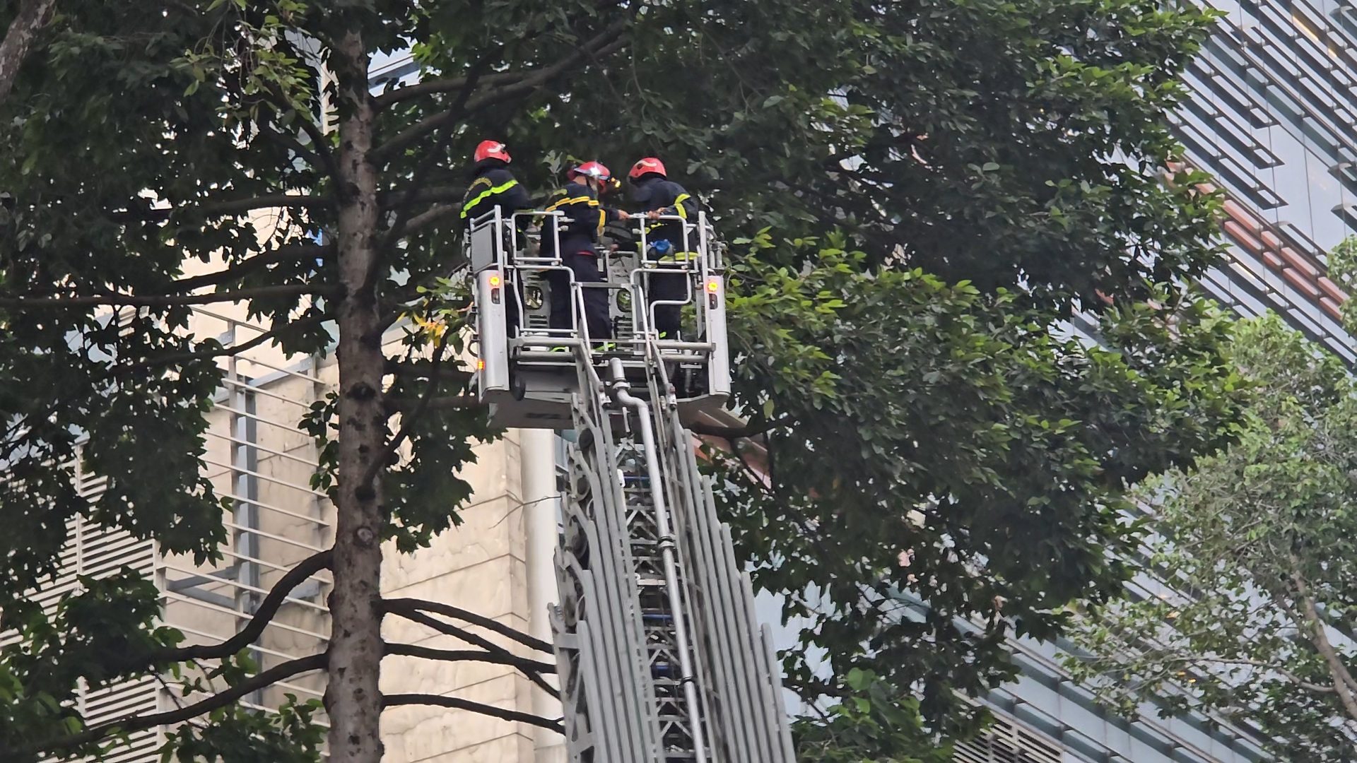 Cháy tầng 4 tòa nhà trên đường Trần Hưng Đạo, lửa được cảnh sát dập tắt ...