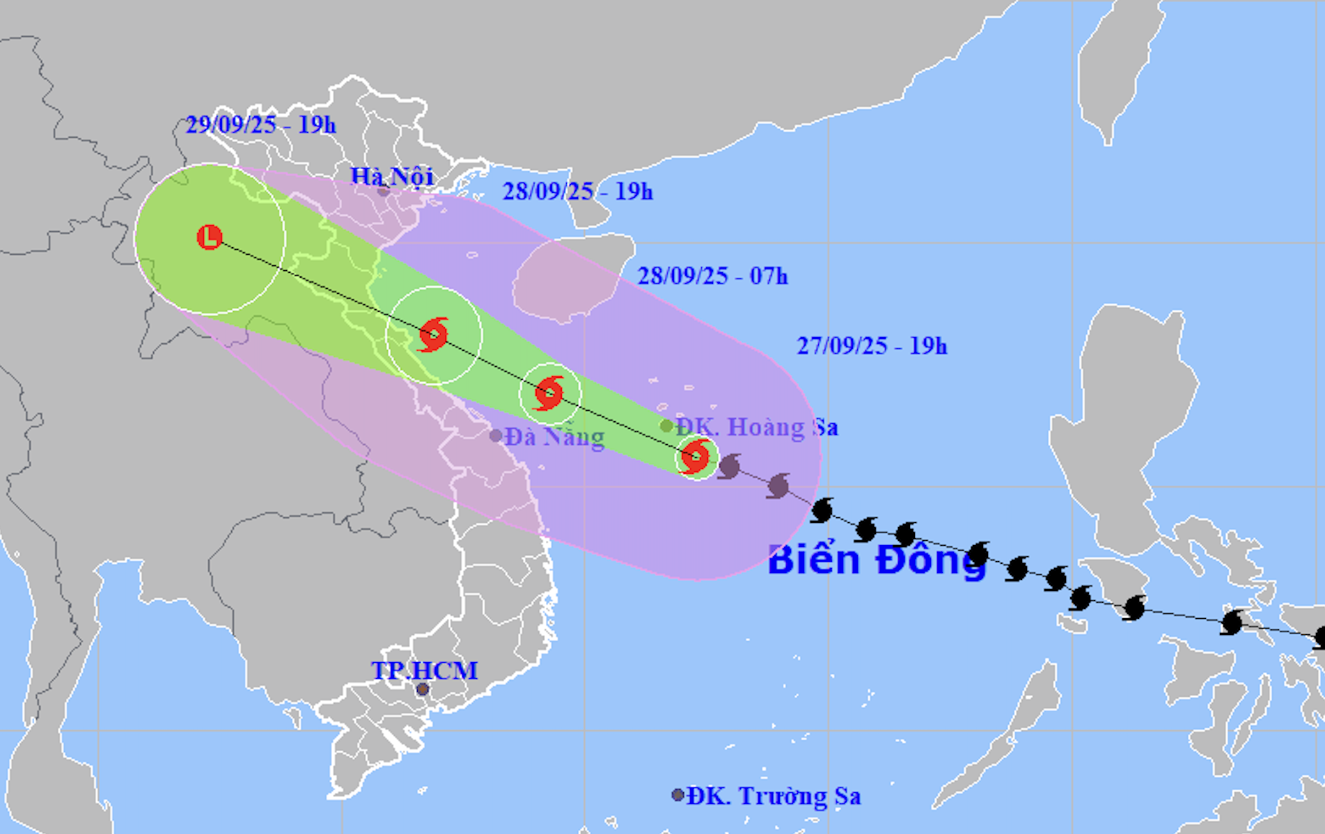 Dự báo Hà Nội mưa vừa đến rất to do bão Bualoi, có nơi trên 350mm - Ảnh 1.