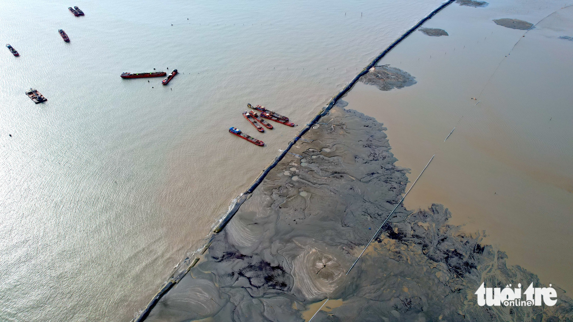 Flycam hiện trạng dự án đô thị lấn biển Cần Giờ sau gần nửa năm khởi công - Ảnh 4.