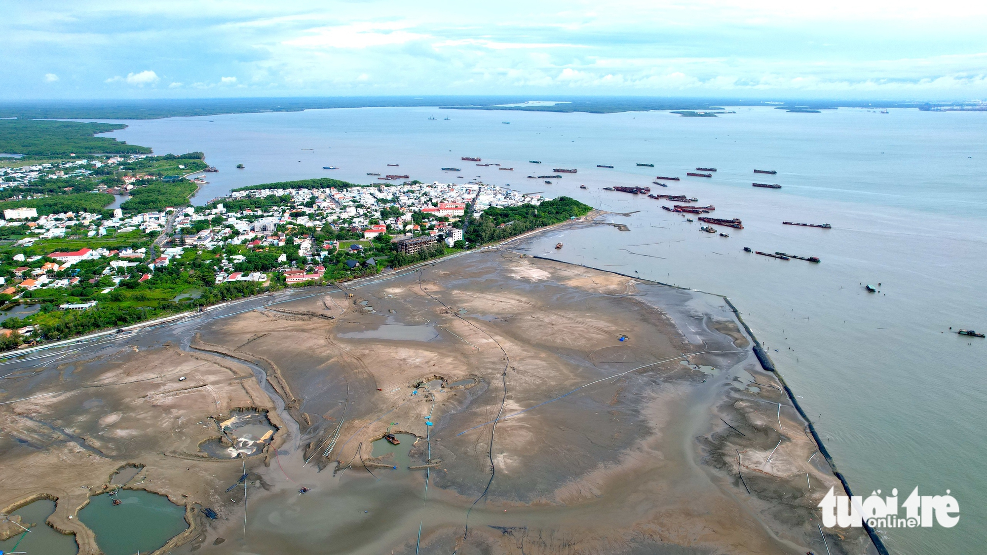 Flycam hiện trạng dự án đô thị lấn biển Cần Giờ sau gần nửa năm khởi công - Ảnh 5.