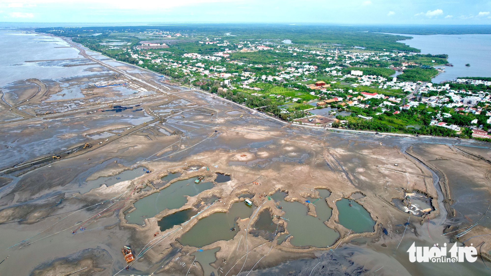 Flycam hiện trạng dự án đô thị lấn biển Cần Giờ sau gần nửa năm khởi công - Ảnh 6.