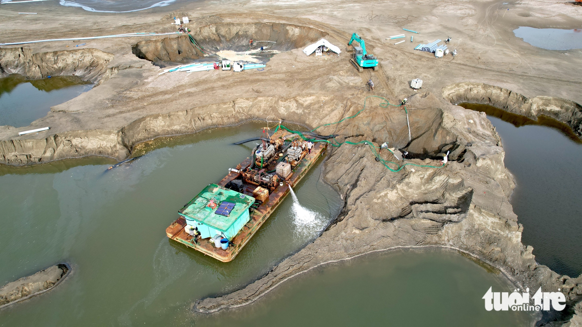 Flycam hiện trạng dự án đô thị lấn biển Cần Giờ sau gần nửa năm khởi công - Ảnh 9.