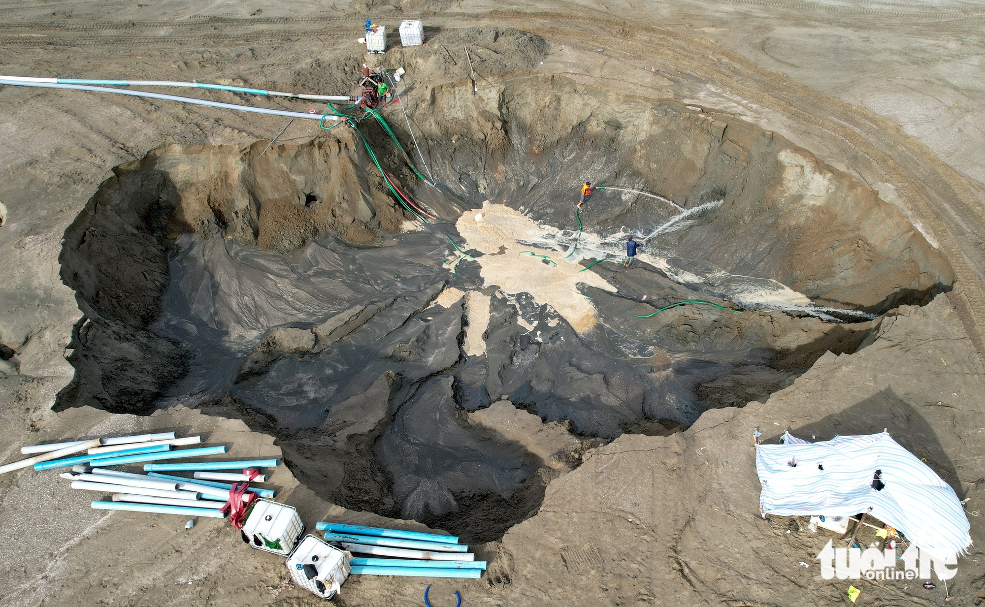 Flycam hiện trạng dự án đô thị lấn biển Cần Giờ sau gần nửa năm khởi công - Ảnh 10.