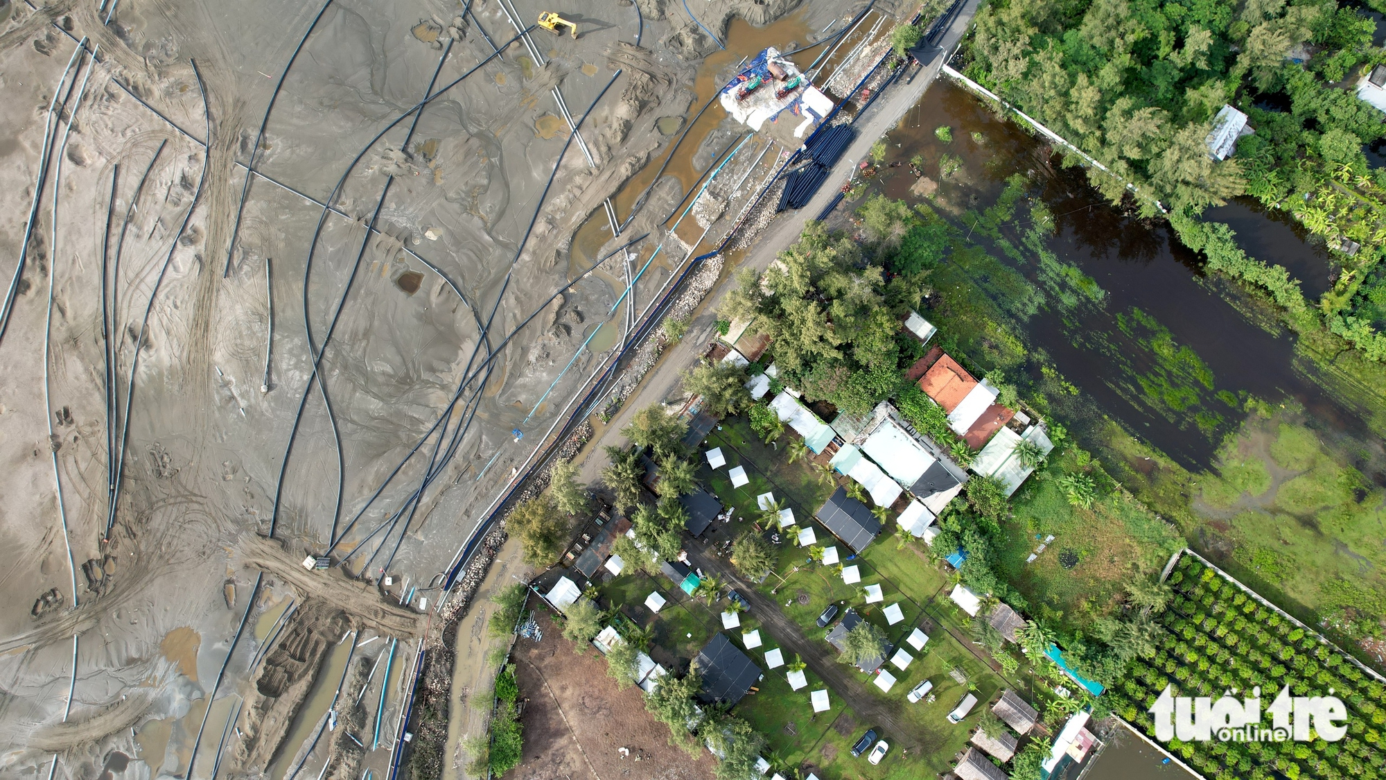 Flycam hiện trạng dự án đô thị lấn biển Cần Giờ sau gần nửa năm khởi công - Ảnh 11.