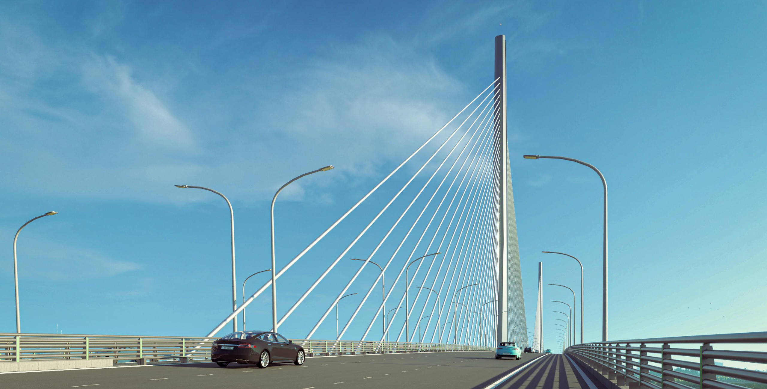 Phối cảnh cầu Long Hưng với thiết kế hình 'bảo kiếm' nối Đồng Nai và TP.HCM - Ảnh 3.