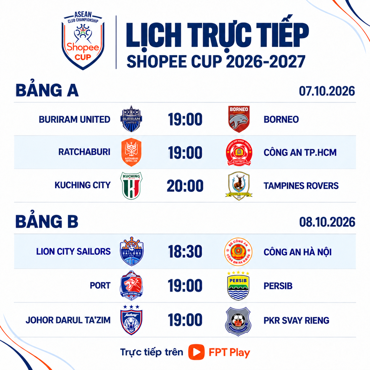 Lịch trực tiếp Shopee Cup 2026 - 2027: Công An Hà Nội và Công An TP . HCM ra sân - Ảnh 1.