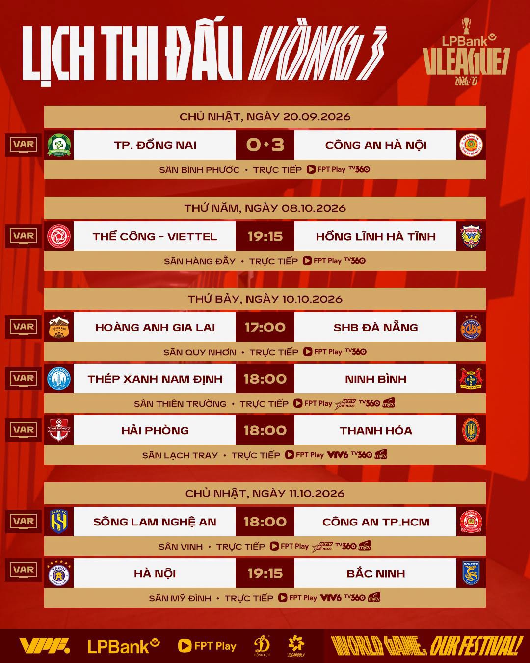 Lịch trực tiếp vòng 3 V-League: Nam Định gặp Ninh Bình - Ảnh 1.