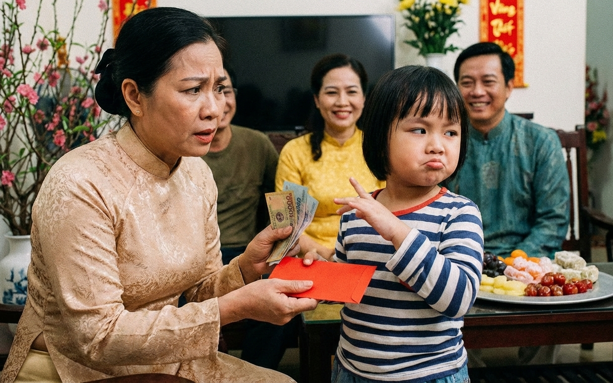 Trẻ chê tiền lì xì ít: Lỗi do giáo dục hay áp lực xã hội?