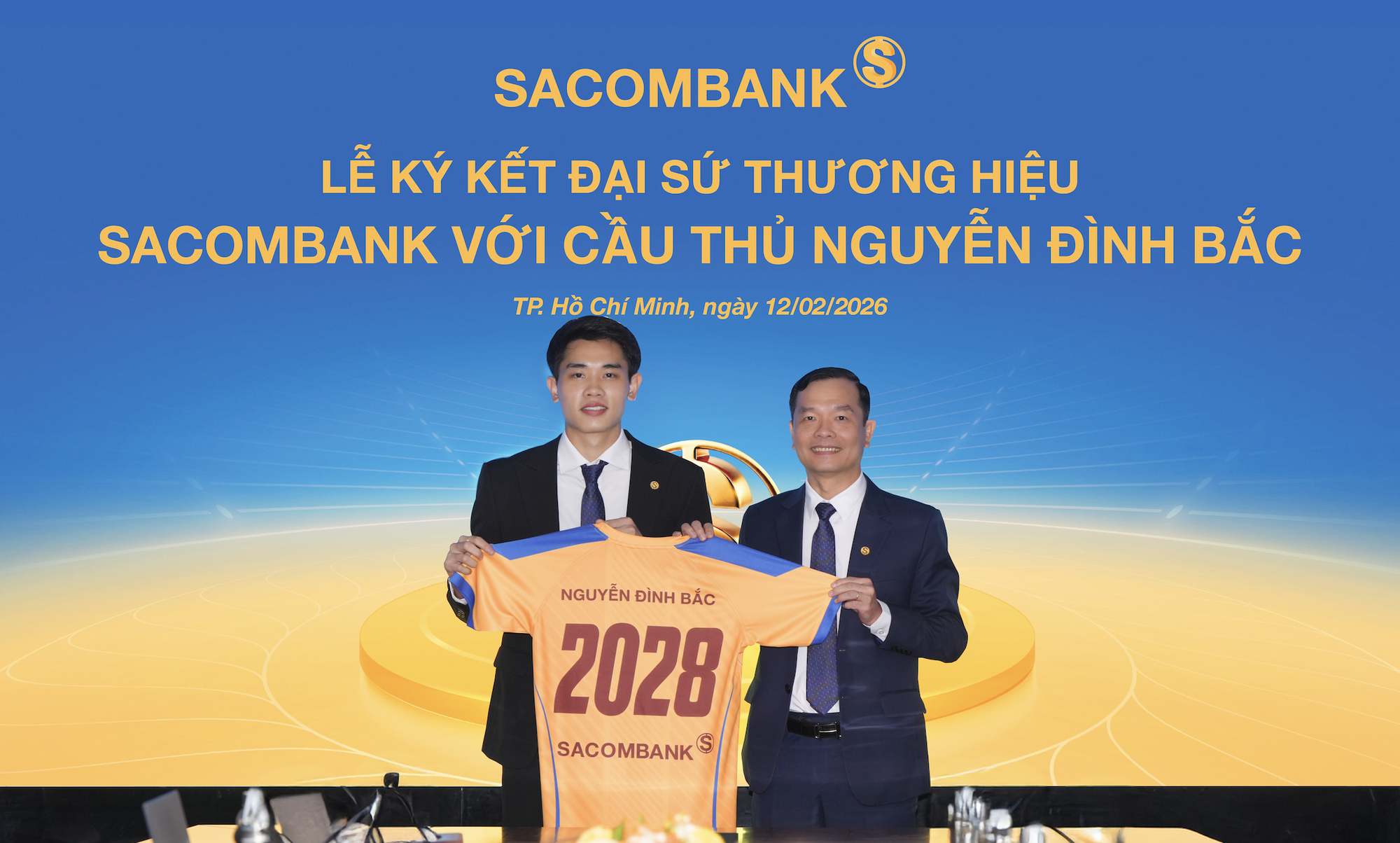 Cầu thủ Nguyễn Đình Bắc chính thức trở thành Đại sứ thương hiệu Sacombank - Ảnh 1.