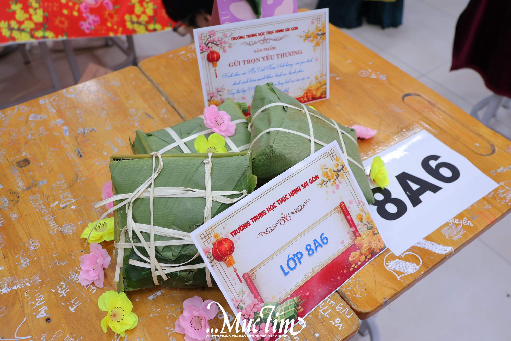 Học sinh Trường Trung học Thực hành Sài Gòn gói bánh chưng, gửi trọn yêu thương ngày Tết - Ảnh 7.