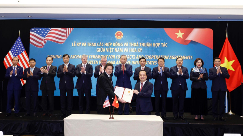 Tổng Bí thư Tô Lâm chứng kiến lễ ký các hợp đồng, thỏa thuận hợp tác của Việt Nam và Mỹ - Ảnh 1.