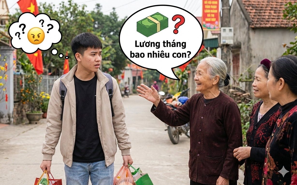 Hỏi lương, so sánh dịp Tết: Người trẻ áp lực, người lớn nói chỉ là thói quen