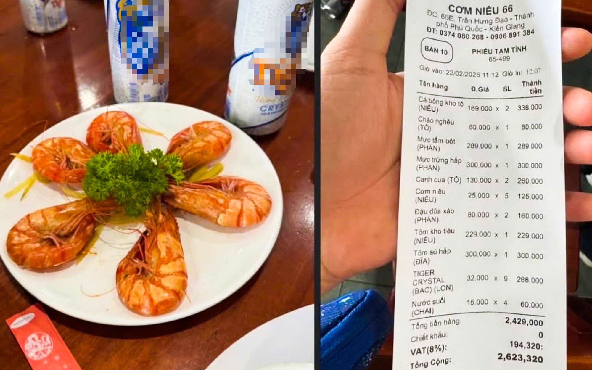 Phú Quốc: Dĩa tôm sú 6 con giá 300.000 đồng gây tranh cãi, chính quyền vào cuộc kiểm tra