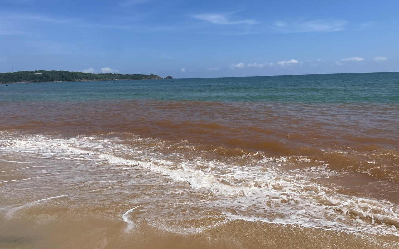 Nước biển đổi màu đỏ ở Gia Lai: Không phải tảo nở hoa mà do đất sét