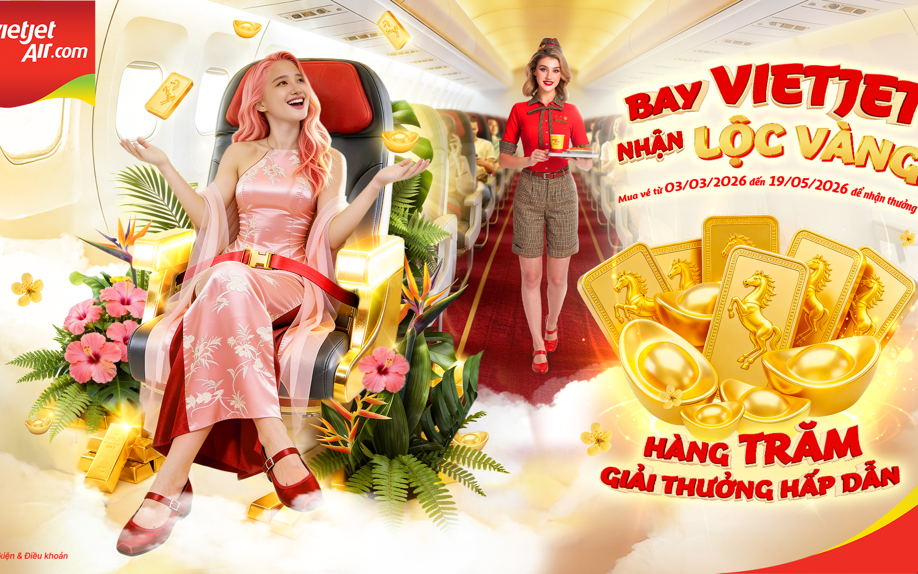Vietjet Mở Vận Đầu Năm: Bay Nhận Lộc Vàng Và Ưu Đãi Vé Lớn Nhân 8/3