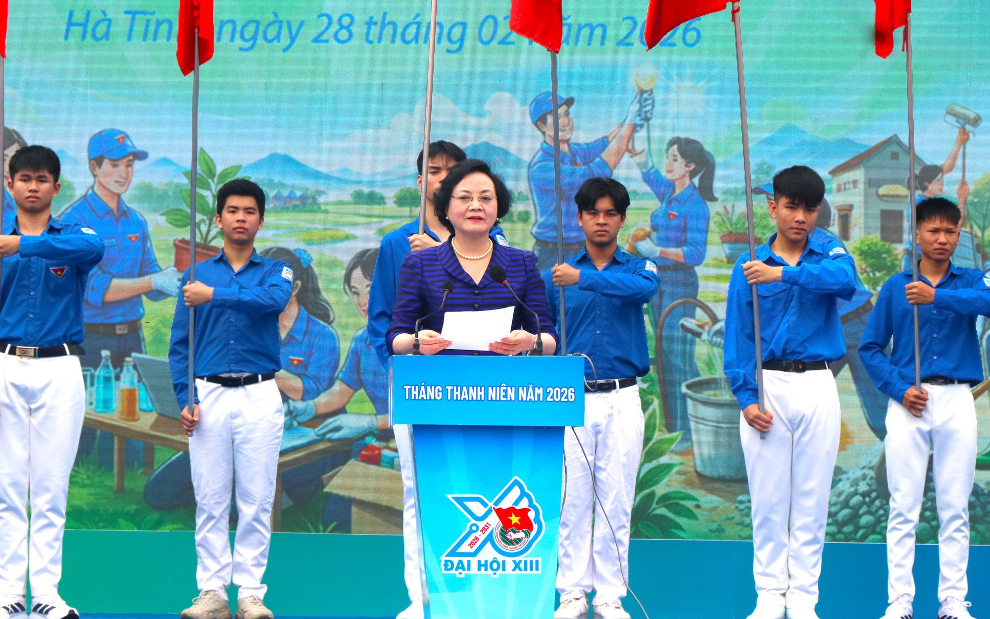 Phó Thủ tướng Phạm Thị Thanh Trà dự Lễ ra quân Tháng Thanh niên 2026 tại Hà Tĩnh