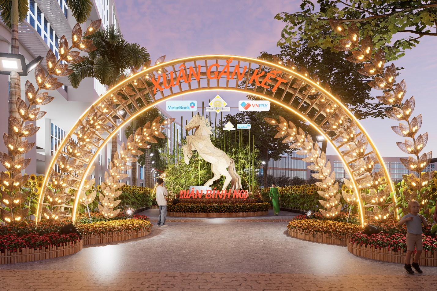 Đa dạng hình tượng linh vật ngựa tại Hội hoa xuân Phú Mỹ Hưng 2026 - Ảnh 1.