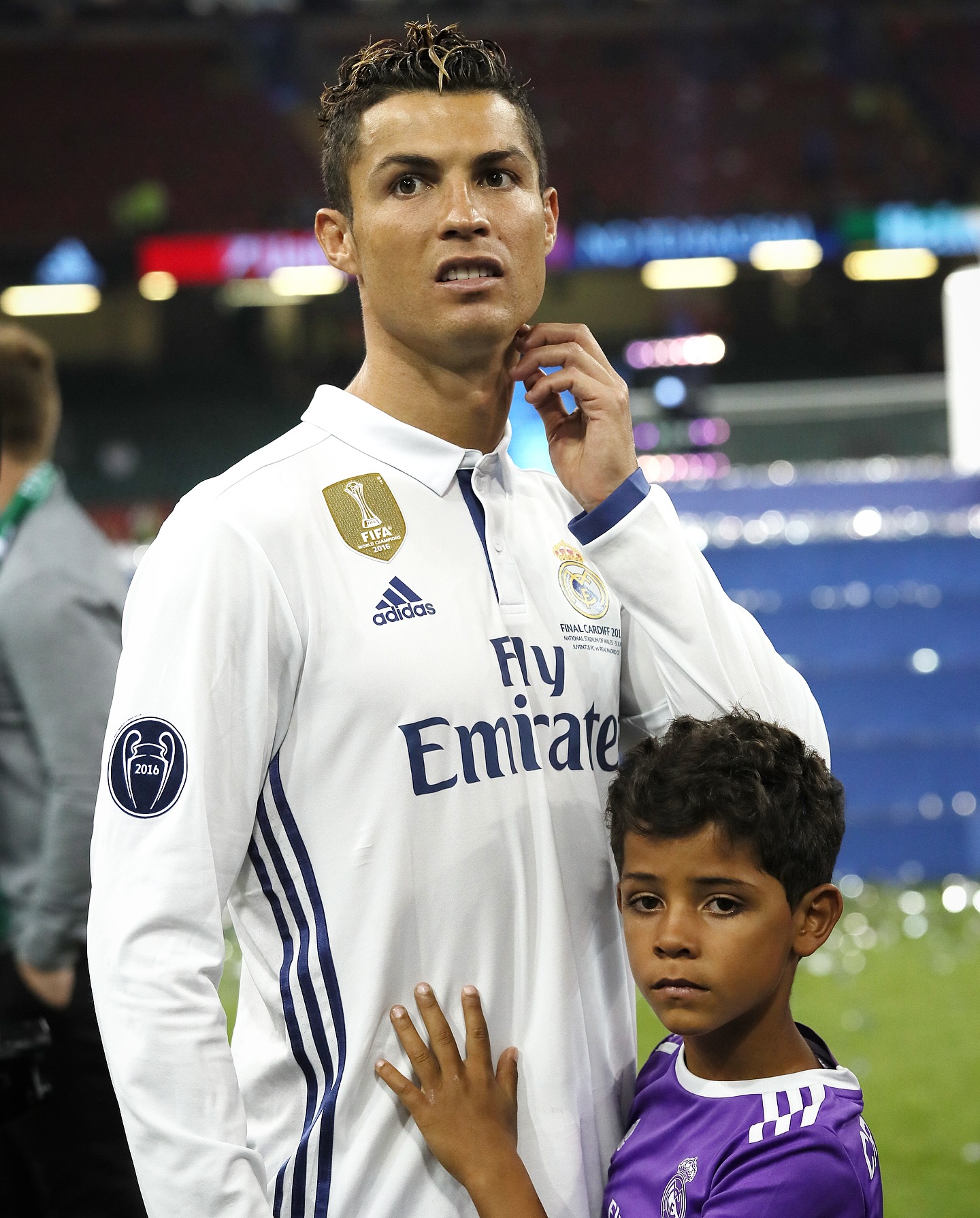 Ronaldo's son trains with Real Madrid's U16 team.