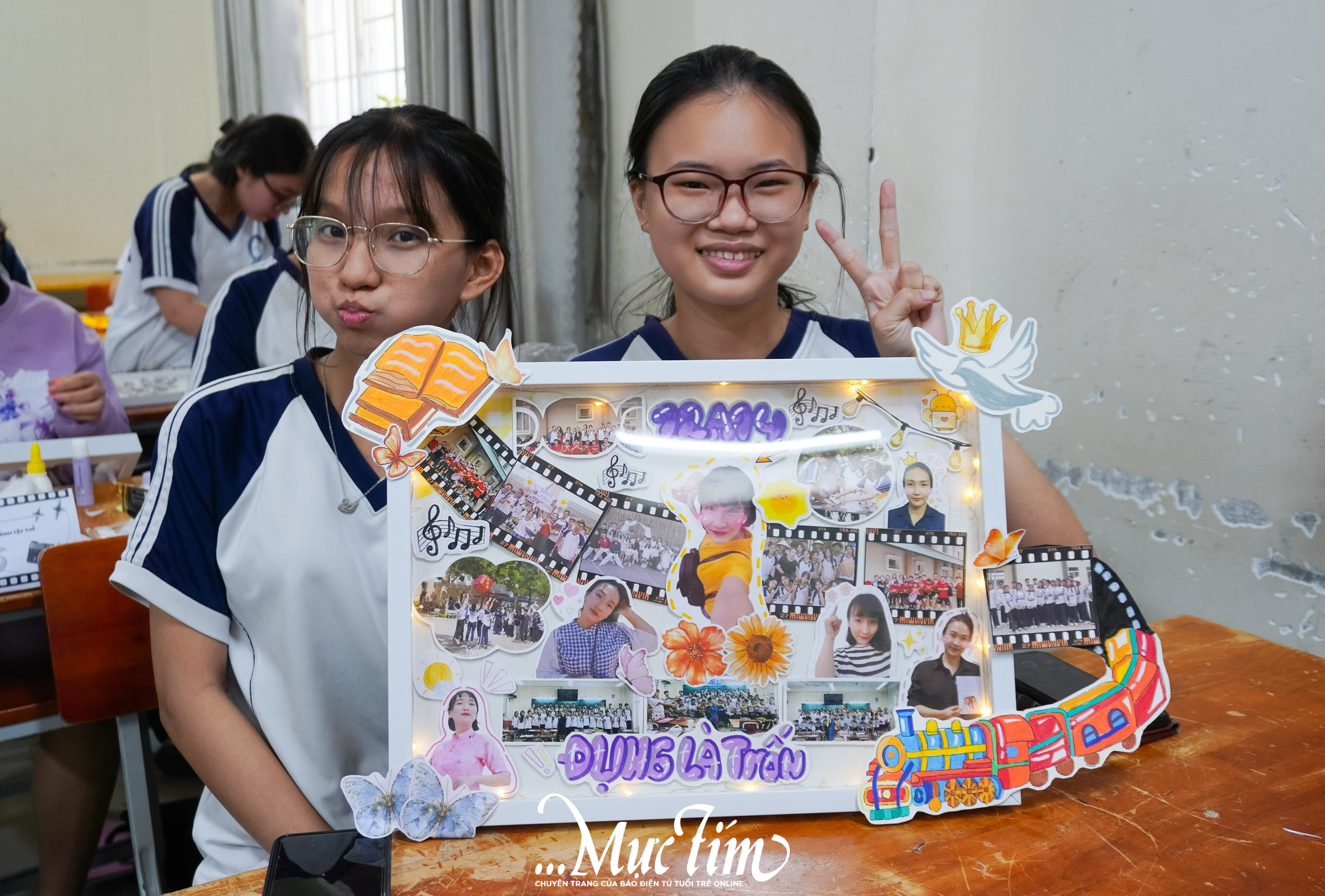 Học sinh Trường THPT Hồ Thị Bi 'gói' thanh xuân trong khung hình tập thể- Ảnh 2.