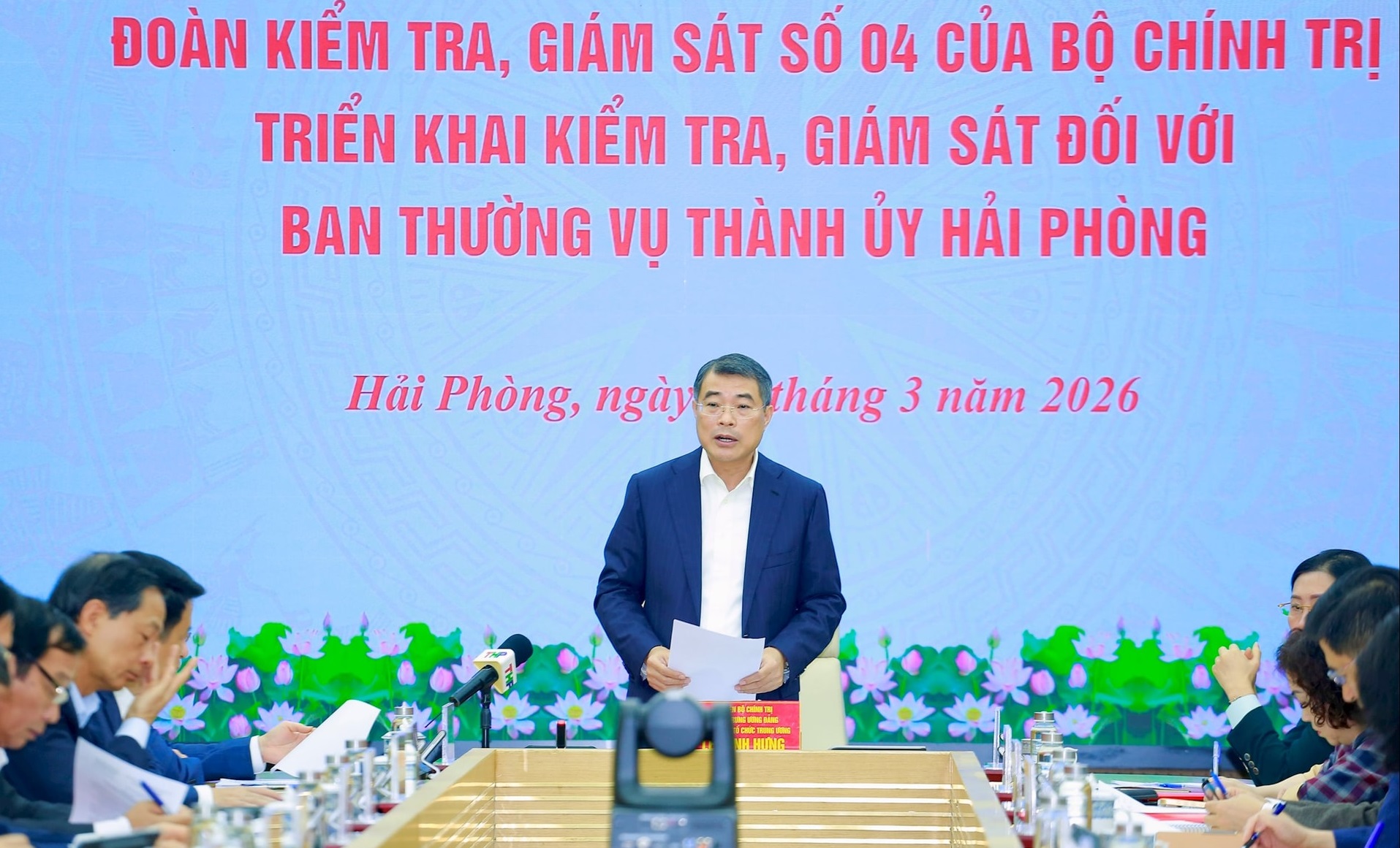 Ông Lê Minh Hưng chủ trì hội nghị công bố quyết định kiểm tra, giám sát tại Hải Phòng - Ảnh 1.