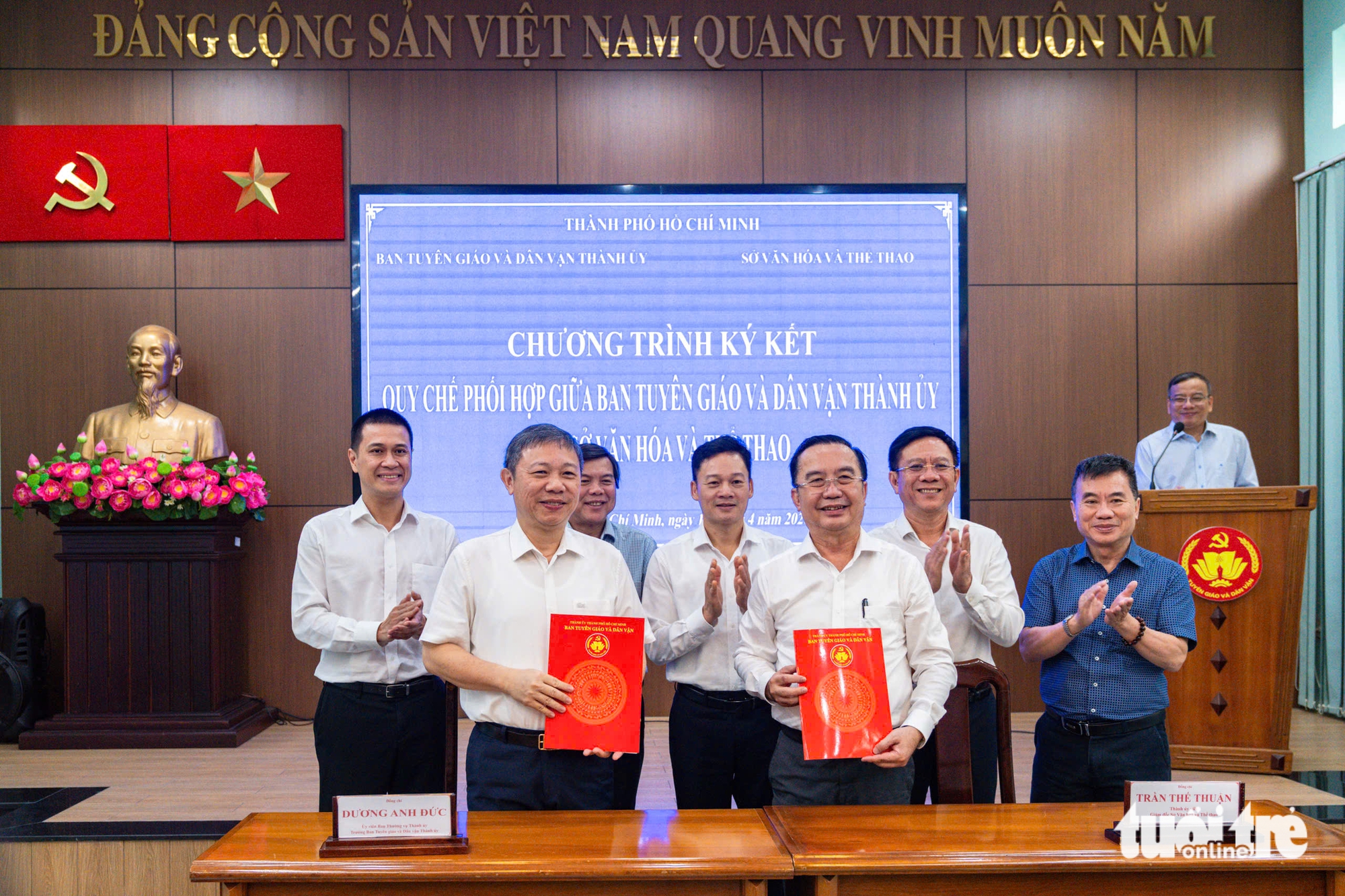 Ký kết Quy chế phối hợp giữa Ban Tuyên giáo và Dân vận Thành ủy và Sở Văn hóa và Thể thao TP.HCM - Ảnh 1. Ký kết quy chế phối hợp giữa Ban Tuyên giáo và Dân vận Thành ủy với Sở Văn hóa và Thể thao TP.HCM - Ảnh 1.