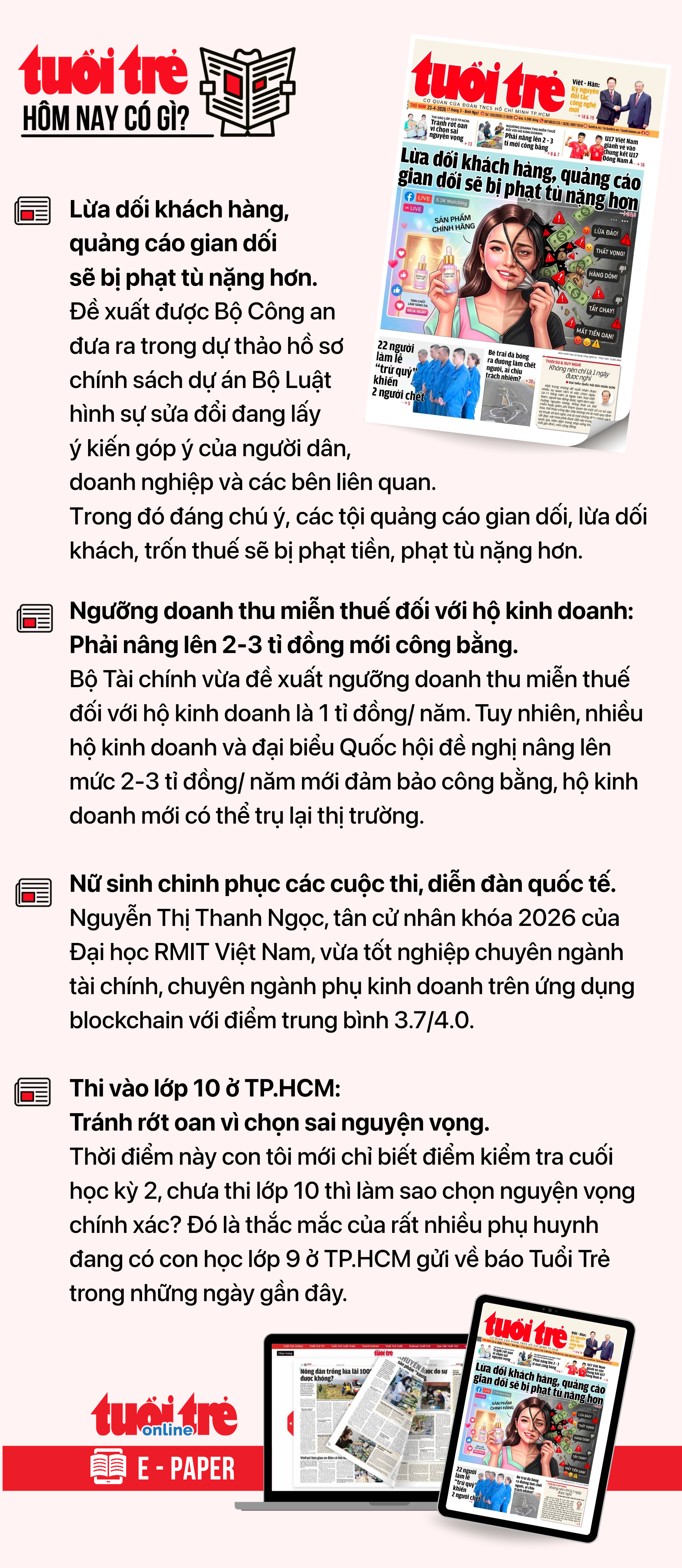 Tin tức sáng 23-4: Quốc hội xem xét bỏ ngưỡng doanh thu miễn thuế 500 triệu/năm của hộ kinh doanh - Ảnh 4.