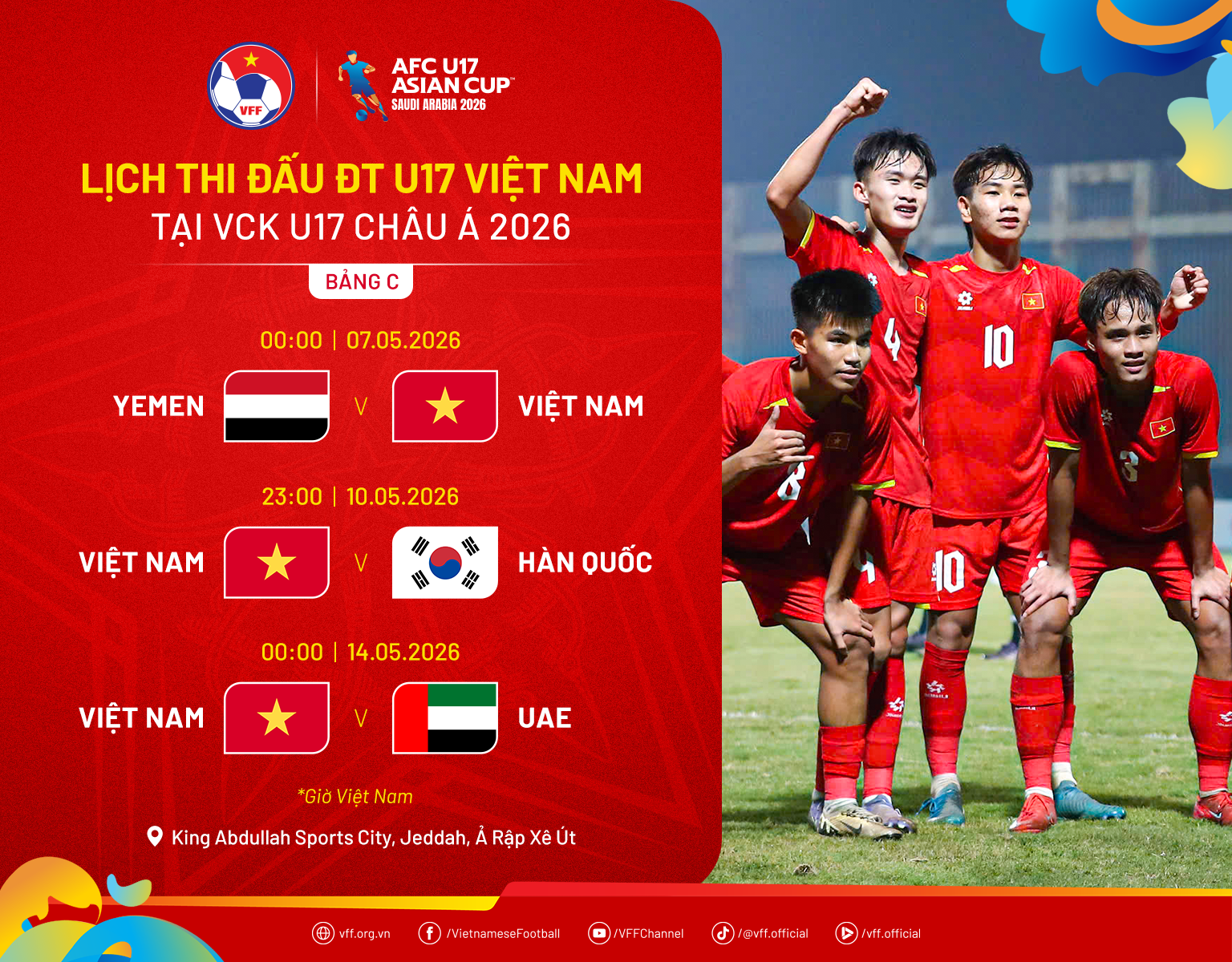 Lịch thi đấu U17 Việt Nam tại vòng chung kết U17 châu Á 2026: Cơ hội và thách thức