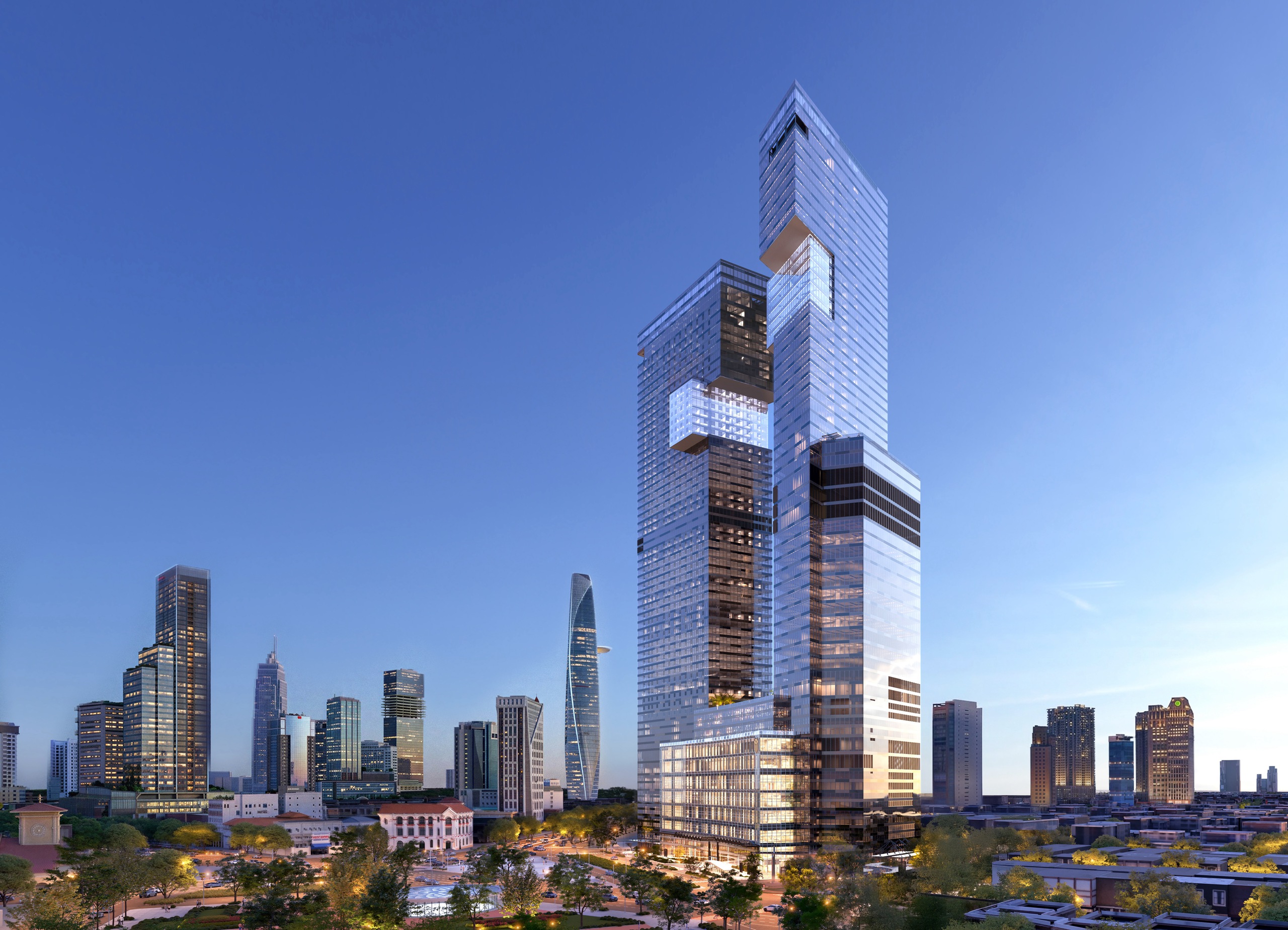 TP.HCM sắp có tòa tháp đôi thương mại - dịch vụ One Central Saigon siêu sang đối diện chợ Bến Thành - Ảnh 1.