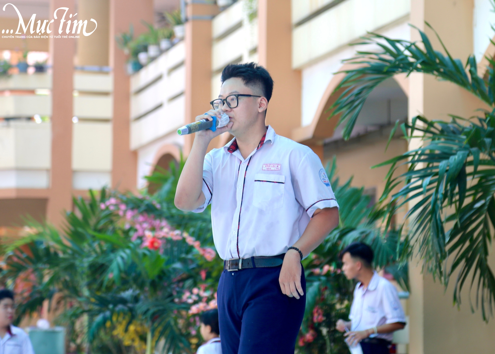 Giờ ra chơi ngập tràn âm nhạc của Trường THPT Vĩnh Lộc B- Ảnh 1.