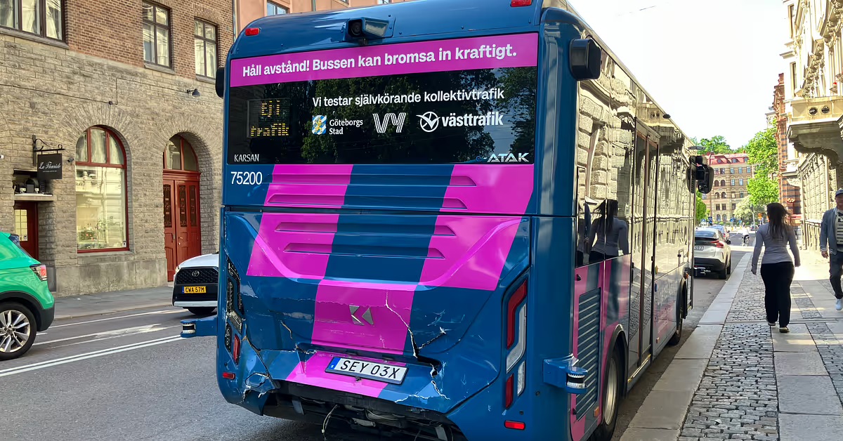 Self-driving bus in Sweden crashes on its first day of passenger transport.